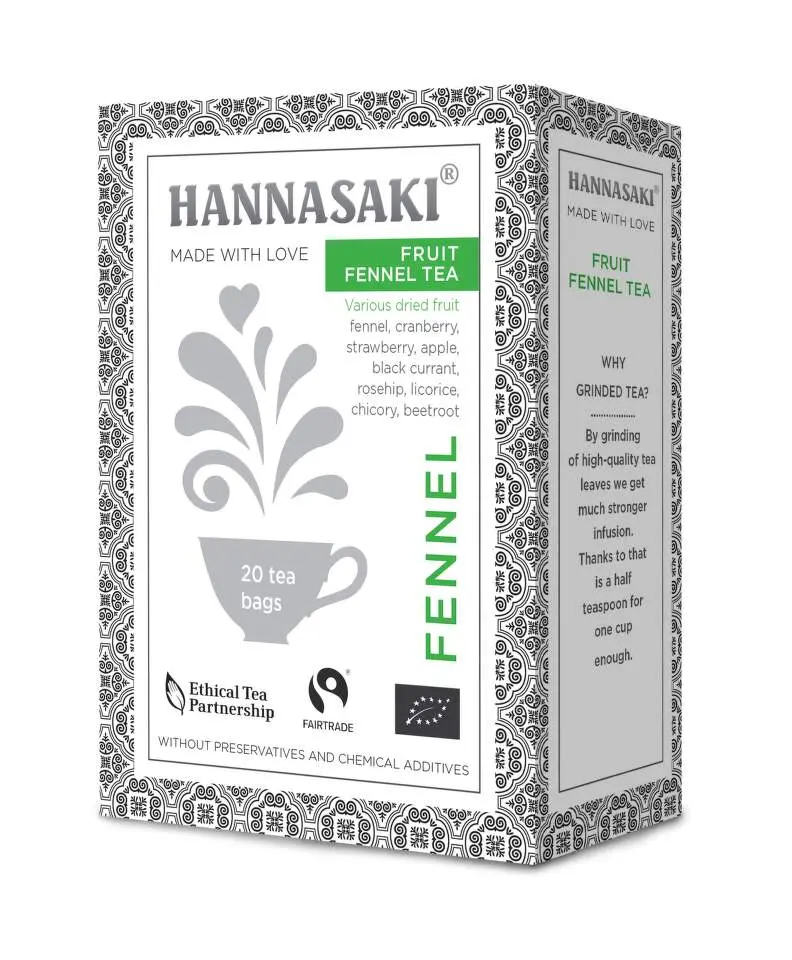 Hannasaki Fruit Fennel Tea BIO porcovaný čaj 20 sáčků