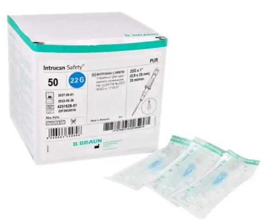 Introcan Safety G22 0.9x25mm modrá 50ks