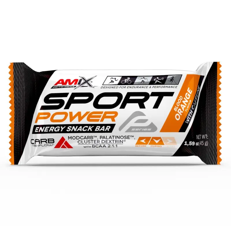 Amix Sport Power Energy Snack Bar s Kofeinem 45 g Krvavý pomeranč
