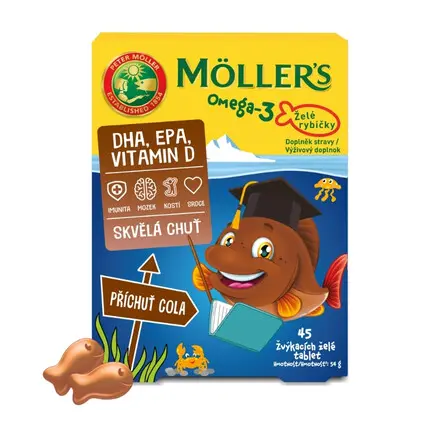 Mollers Omega 3 Želé rybičky Cola 45 tablet