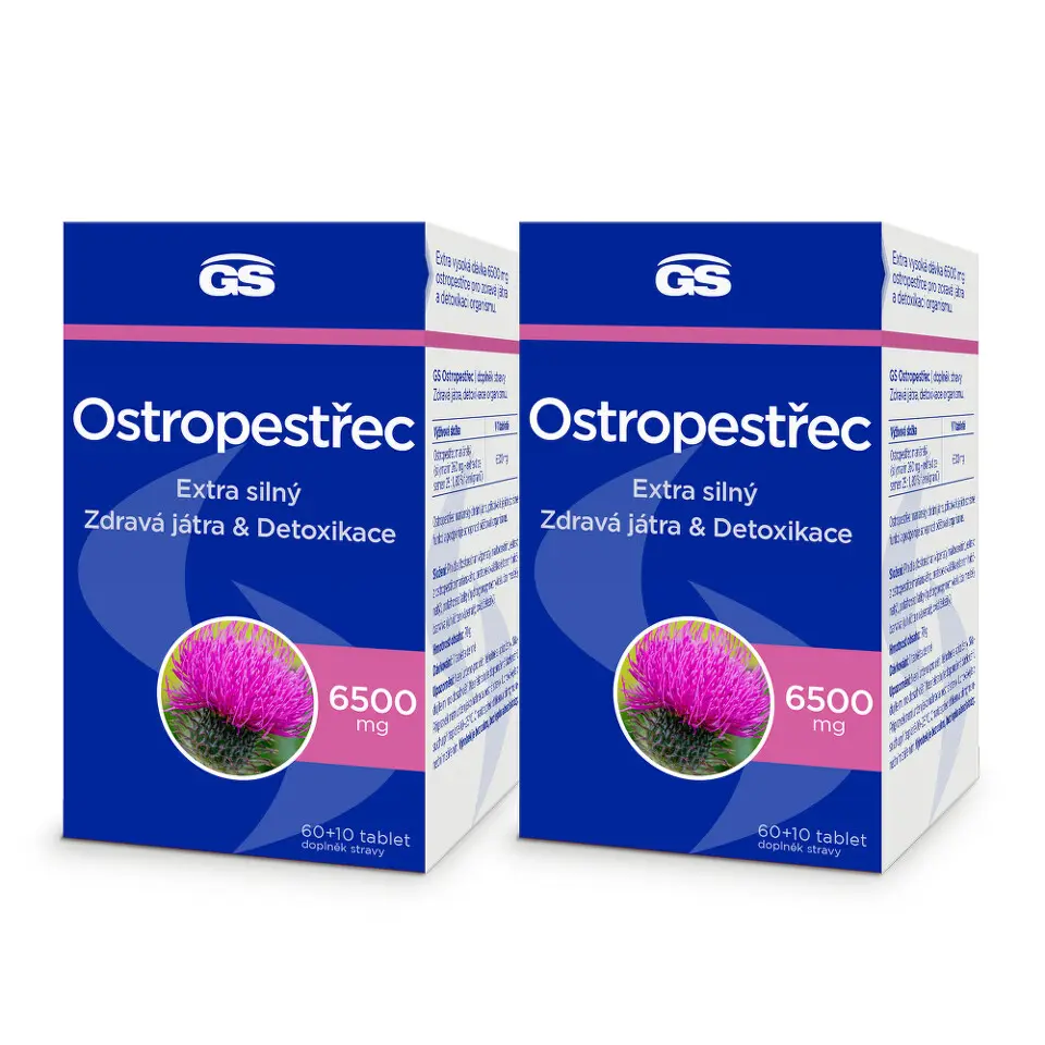 GS Ostropestřec 6500mg tbl.60+10 - balení 2 ks