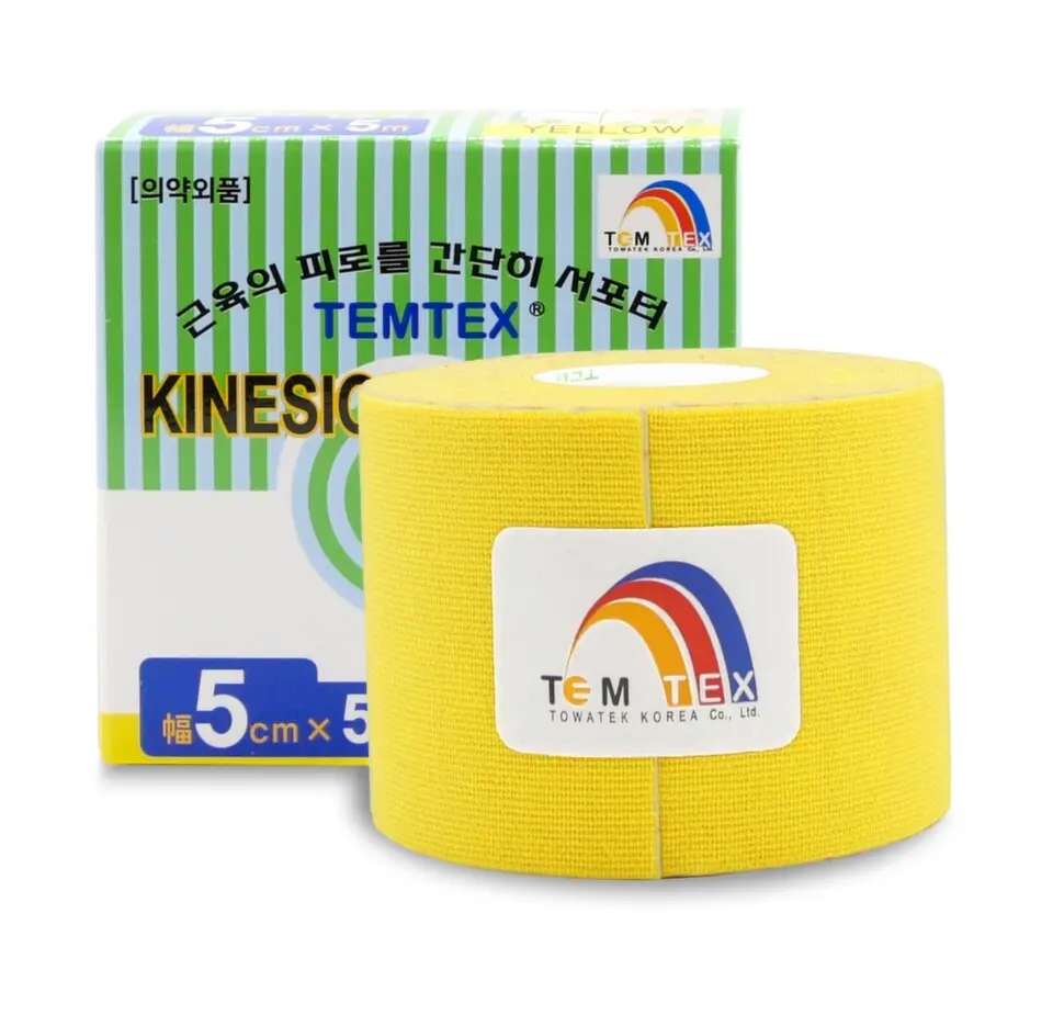 TEMTEX Kinesiology tape žlutá 5cmx5m