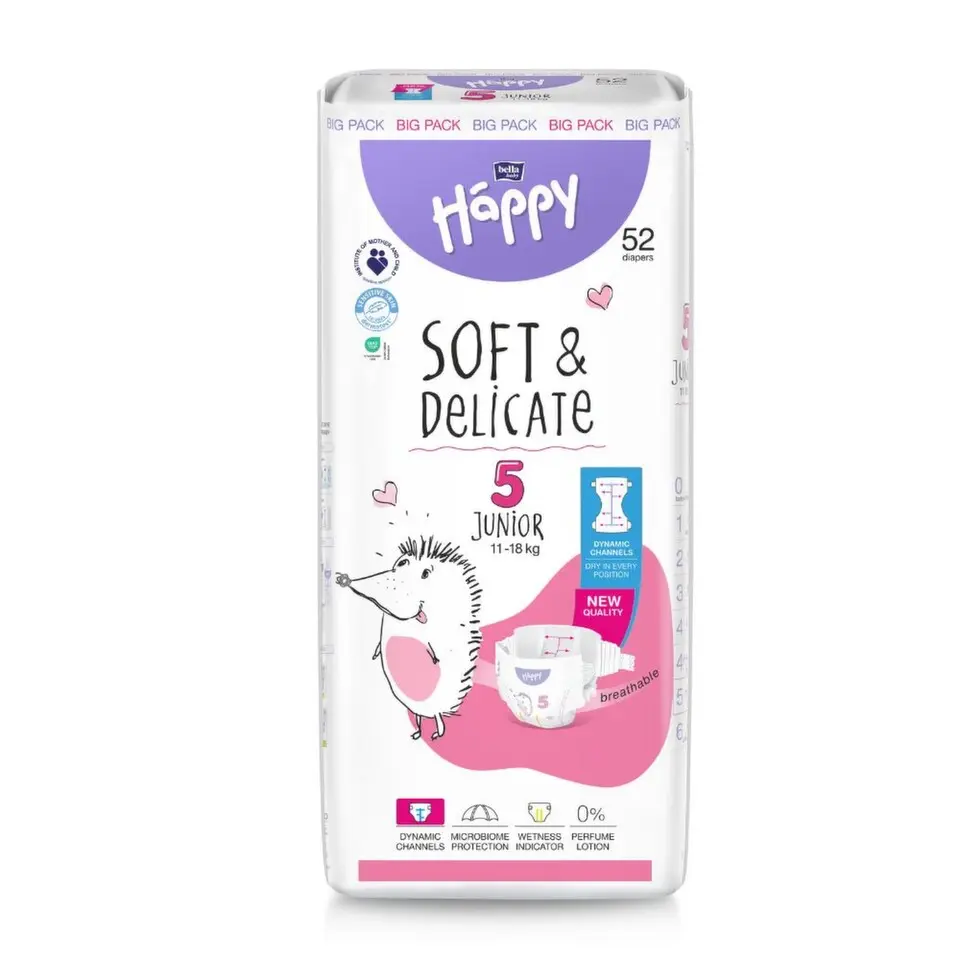 Bella HAPPY S&D vel. 5 Junior 11-18 kg Big Pack 52 ks