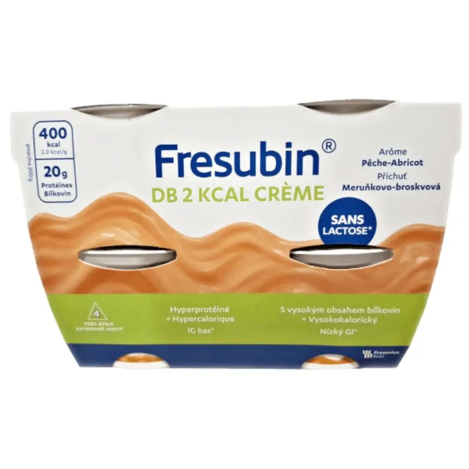 FRESUBIN DB 2 kcal creme meruňka-broskev 4 x 200 g