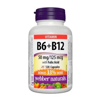 Webber Naturals B6 + B12 with Folic Acid 120 cps