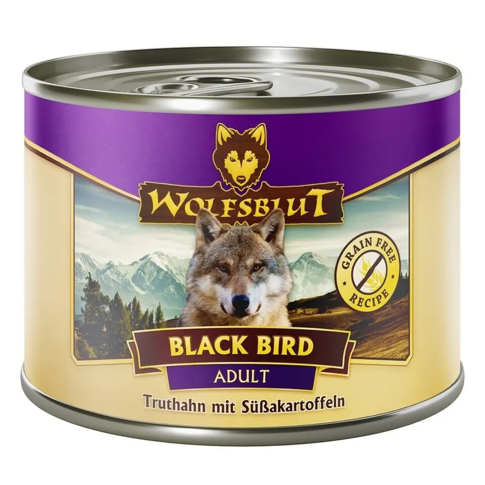 Wolfsblut Dog Adult Black Bird konzerva 200g