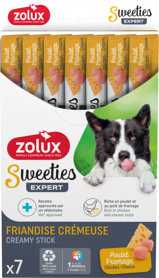 Pochoutka pes SWEETIES kuře,sýr 7ks Zolux