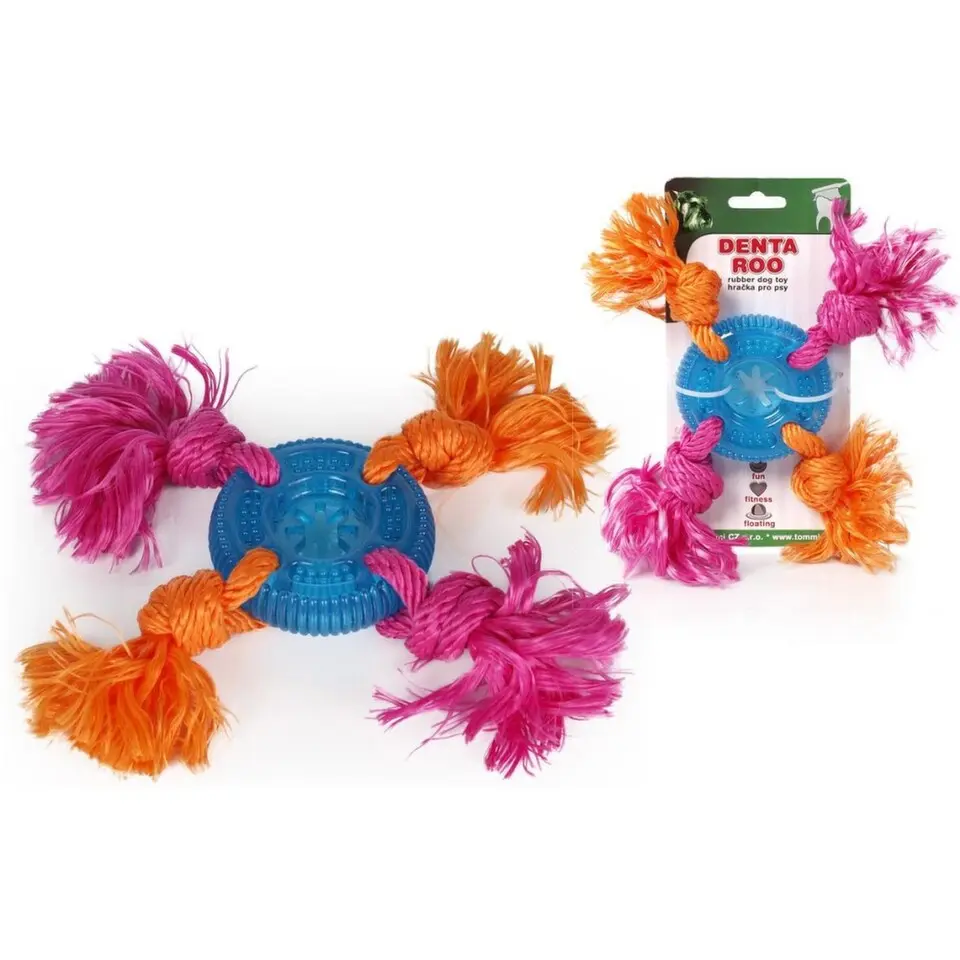 Hračka pes Denta Roo Disk se 4 uzly 24cm/8cm