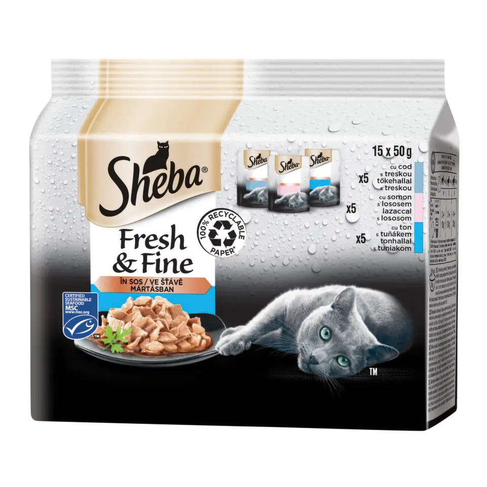 Sheba kapsa rybí výběr 15x50g