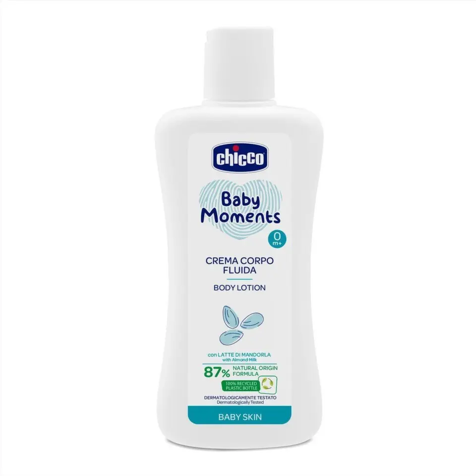 CHICCO Tělové mandlové mléko, Baby Moments 200 ml, 0m+