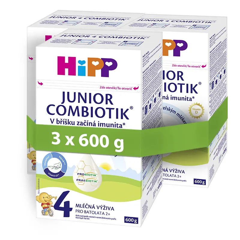 HiPP 4 Junior Combiotik mléčná výživa 600g - balení 3 ks