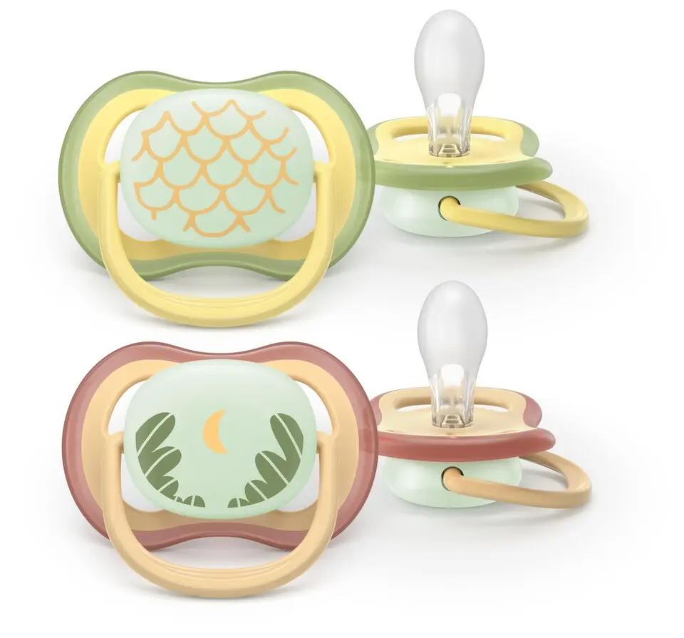 Philips AVENT UltraAir dudlík 0-6m noč.žl/béž.2ks