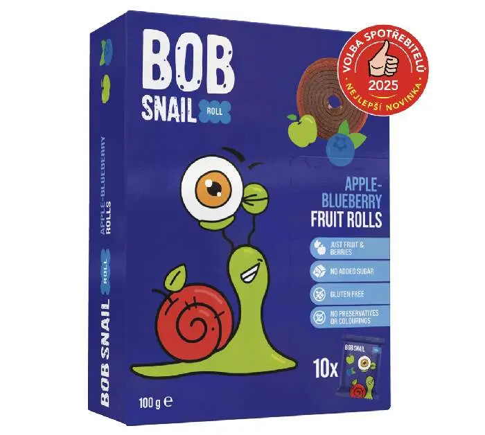 Šnek BOB ovocná rolka jablko-borůvka 10x10g