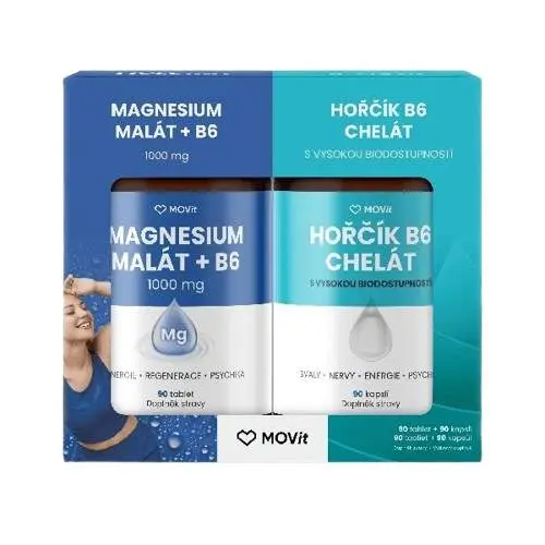MOVit Duo Hořčíků Malát+B6&Chelát cps.90+tbl.90