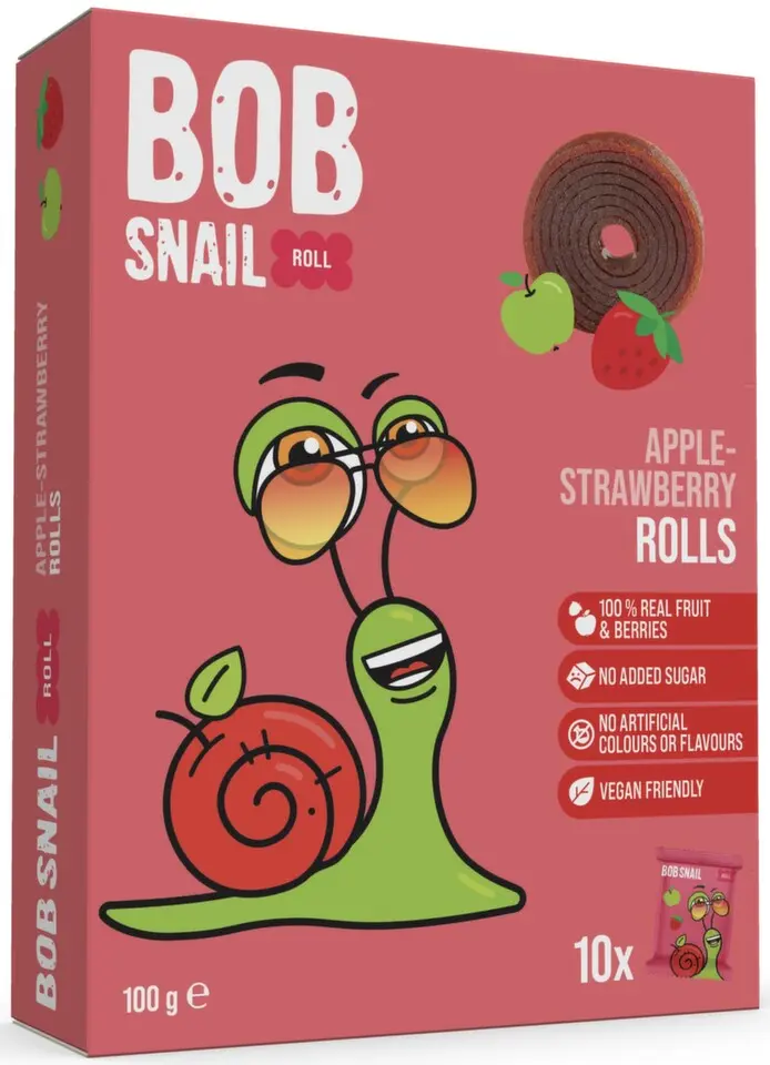 Šnek BOB ovocná rolka jablko-jahoda 10x10g