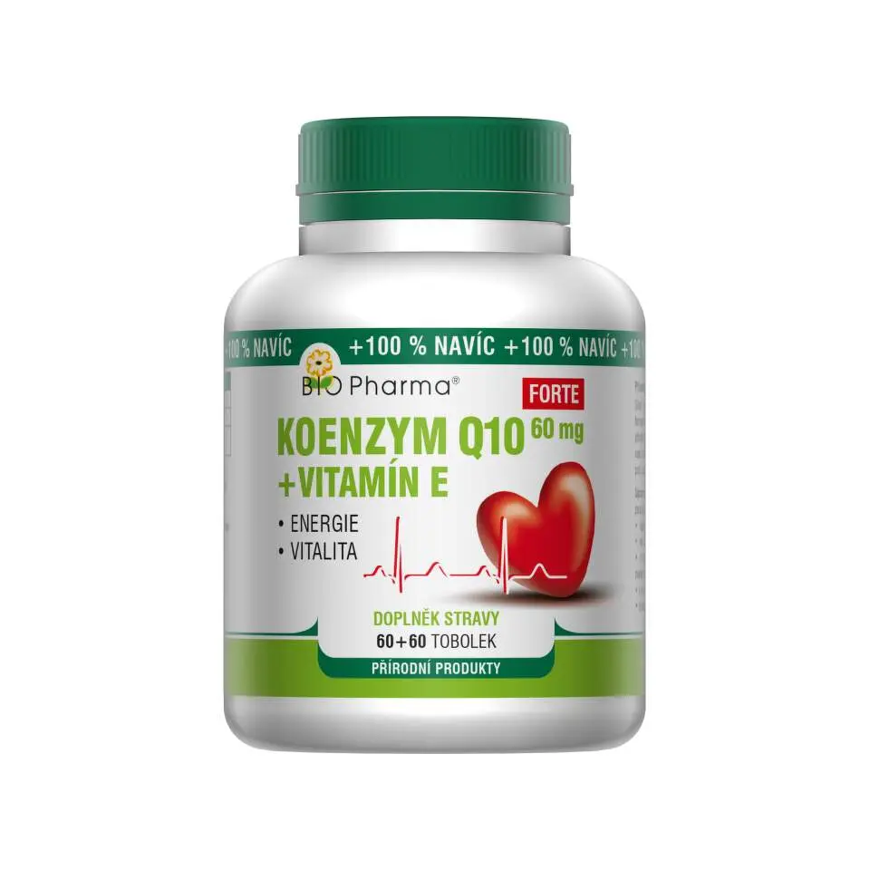 Koenzym Q10 Forte 60mg+Vit.E tob.60+60 Bio-Pharma
