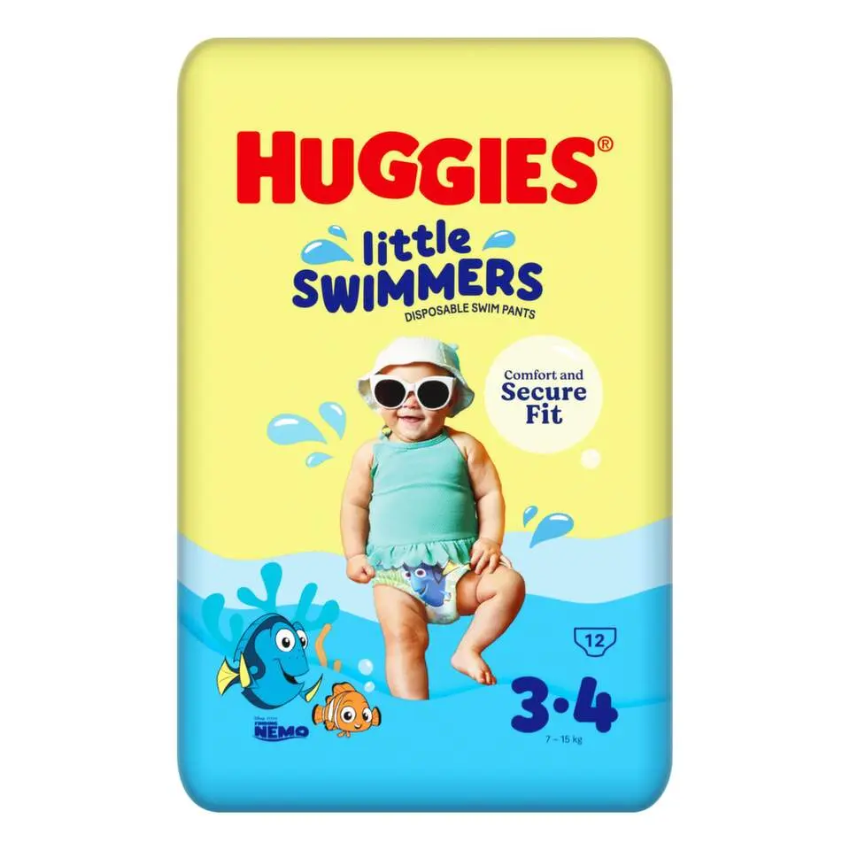 HUGGIES Plavací plenky little swimmers 3/4 plavecké kalhotky 12 kusů