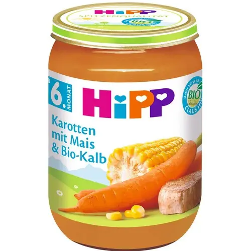 HiPP BIO Mrkev s kukuřicí a BIO telecím masem