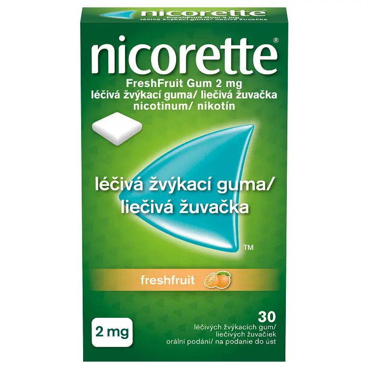 NICORETTE Freshfruit 2 mg Léčivá žvýkací guma 30 kusů