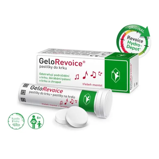 GeloRevoice pastilky do krku třešeň-mentol 10ks