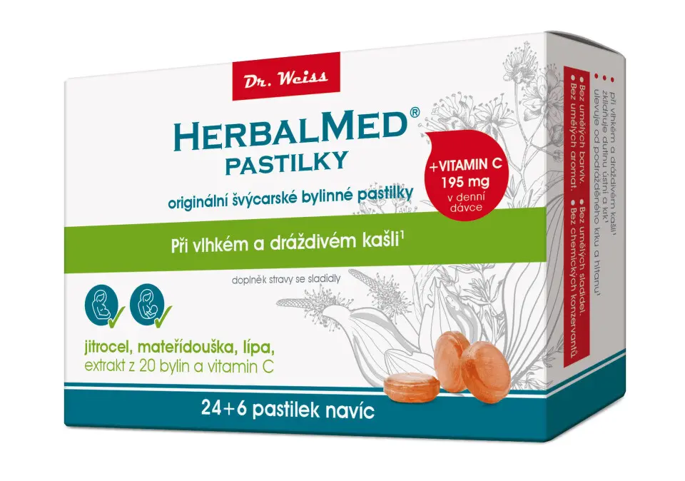 Dr. Weiss HerbalMed pastilky při kašli 30 pastilek