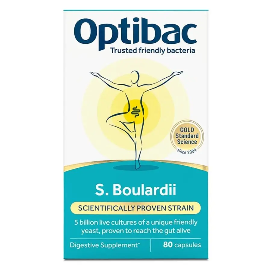 Optibac Saccharomyces Boulardii (Probiotika při průjmu) 40 kapslí - Optibac
