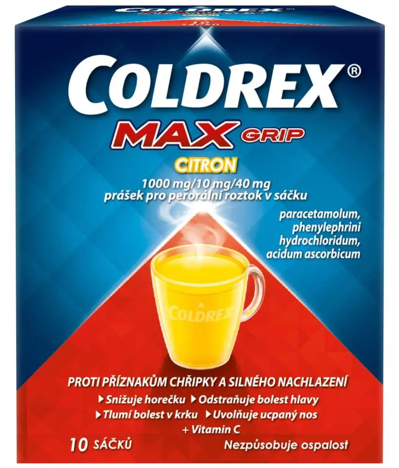COLDREX MAXGRIP CITRON 1000MG/10MG/40MG POR PLV SOL SCC 10 II