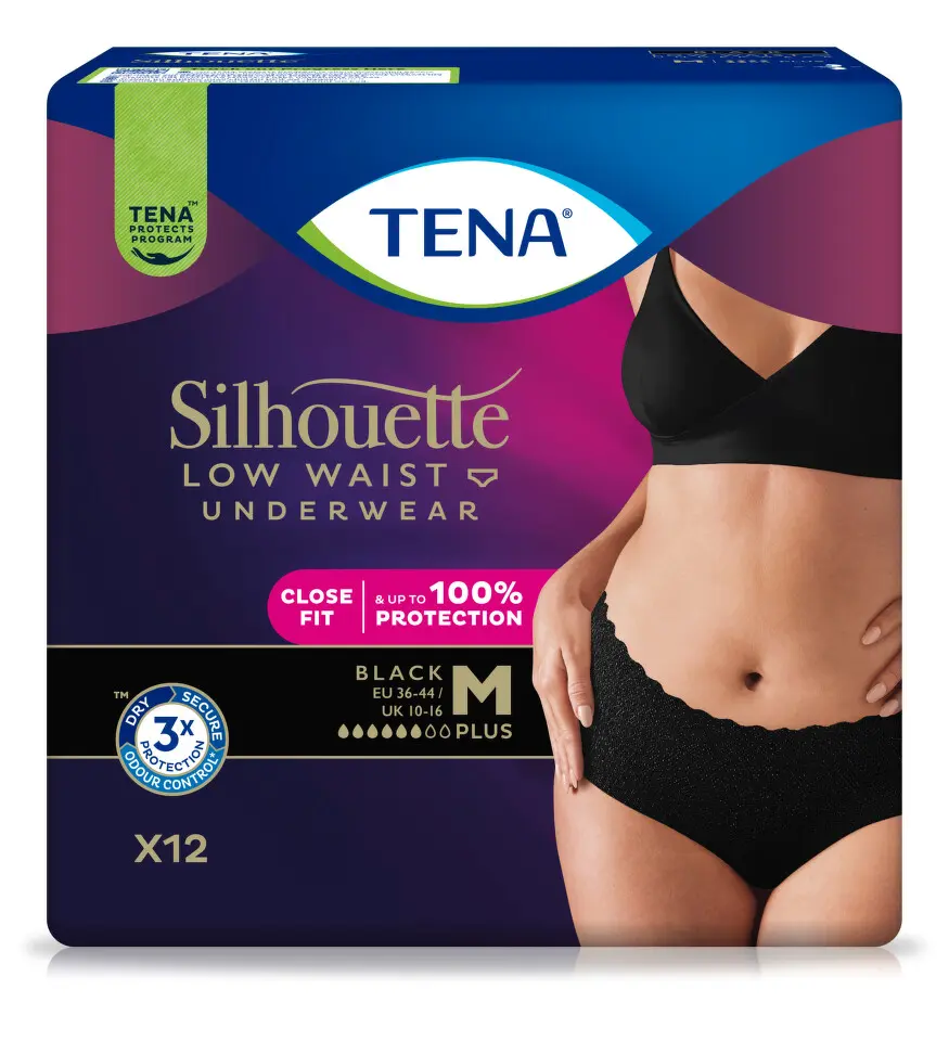 Tena Silhouette Plus Black M 12 ks 780201