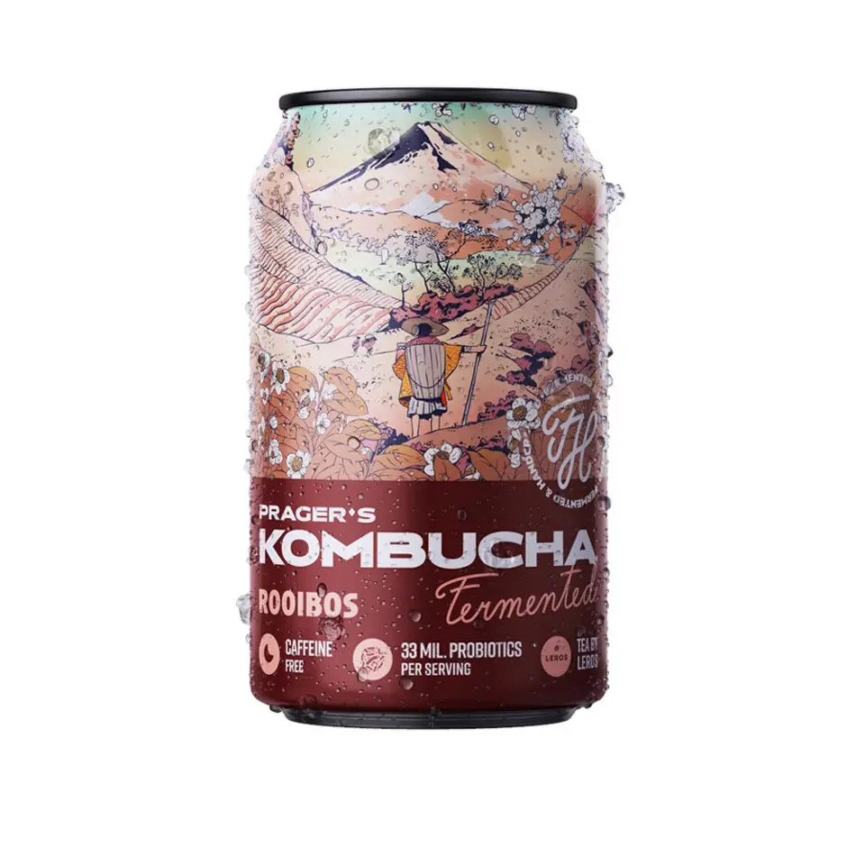 Kombucha Prager´s - Rooibos, plech, 12x 0,33 l