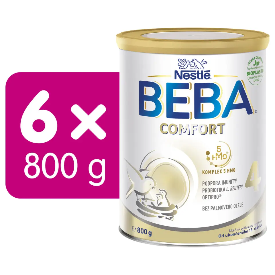 BEBA COMFORT 4 5HMO Mléko pro děti 800 g - balení 6 ks