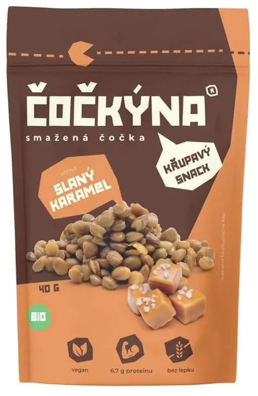 Čočkýna Smažená Čočka Bio 40 g slaný karamel