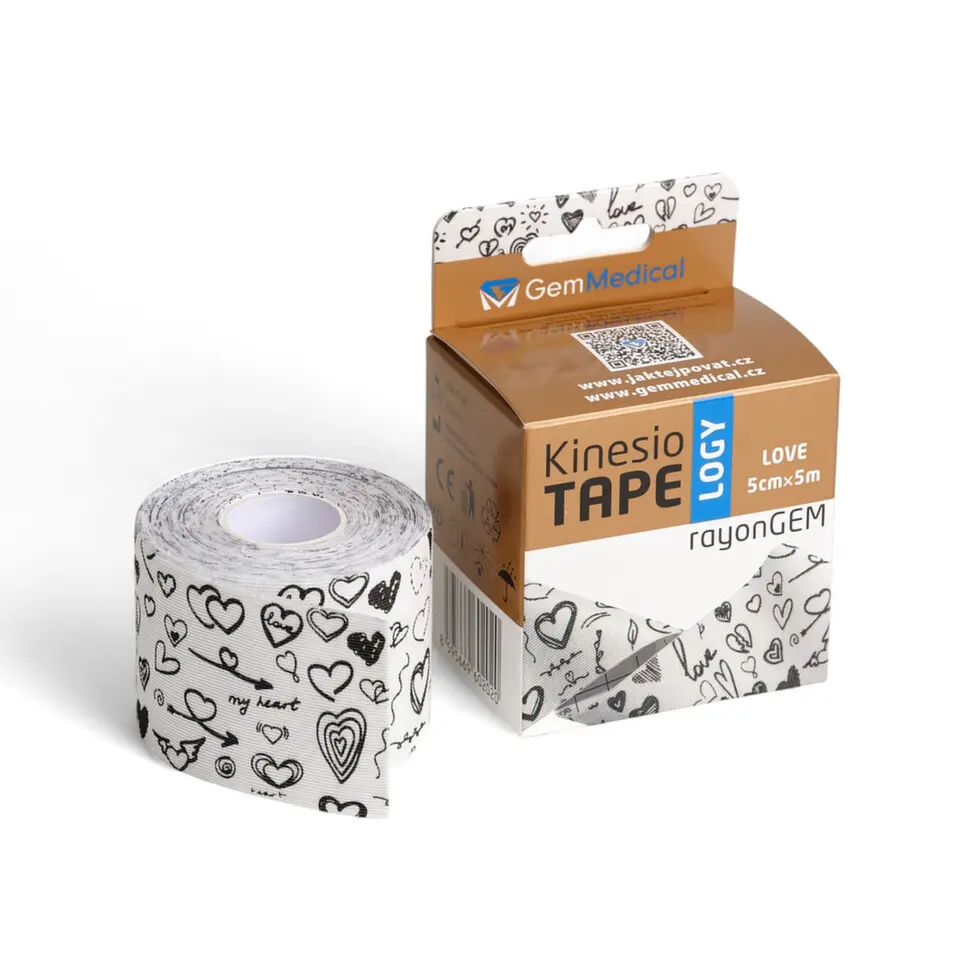 GM rayonGEM kinesiology tape 5cmx5m love