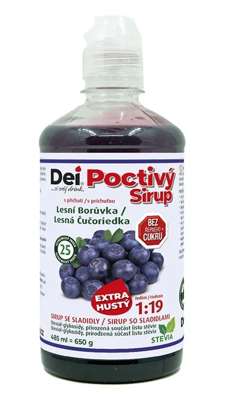 DeiSirup Poctivý Sirup borůvka 485 ml