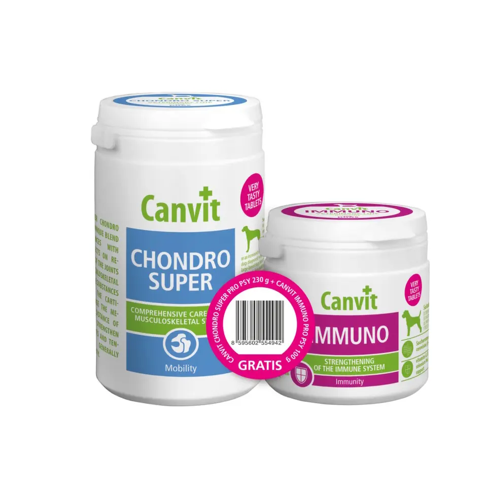 Canvit Chondro Super 230g+Canvit Imunno pro psy 100g