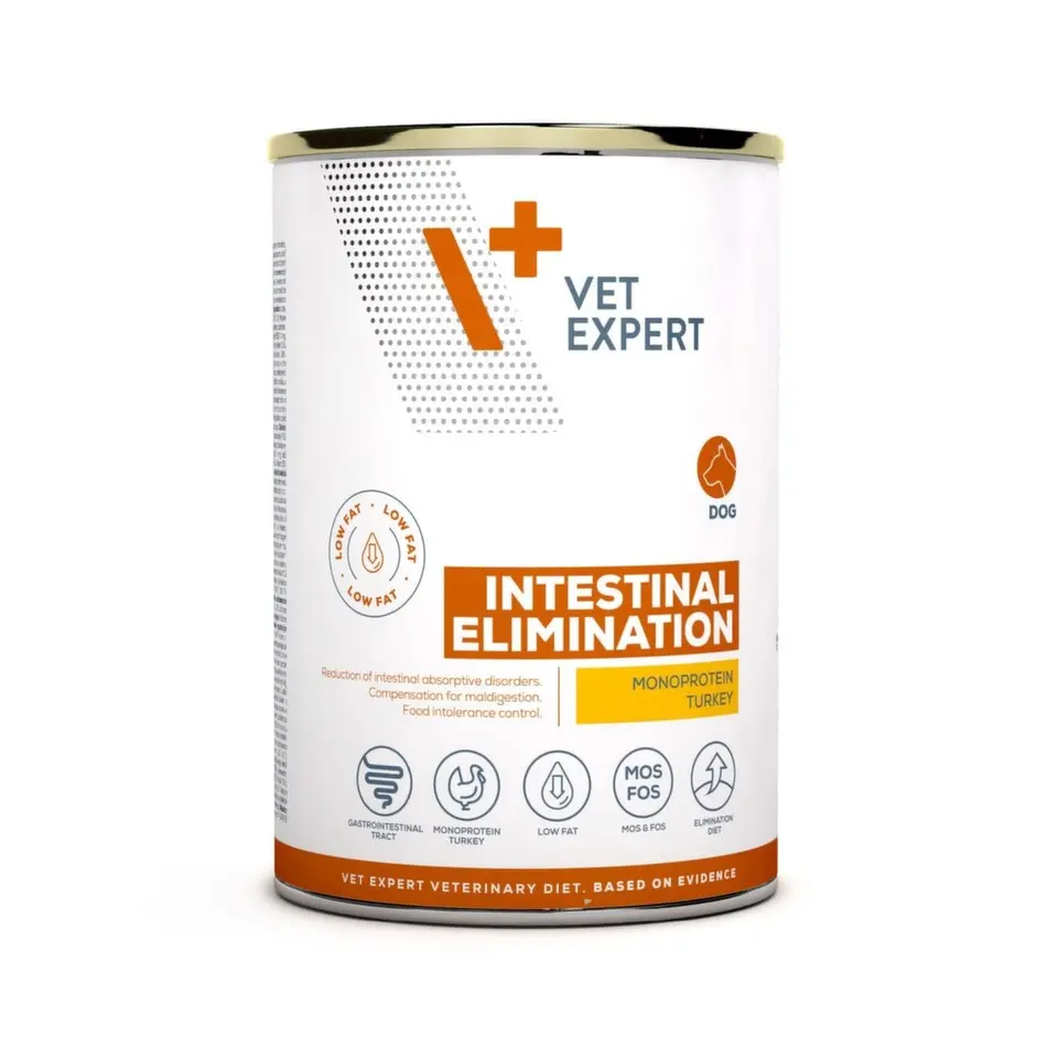 VetExpert VD 4T Intestinal Elim.Low Fat Dog konz.400g