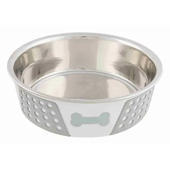 Miska nerez se silikon pláštěm 1,4l 21cm bílá/šedá TR