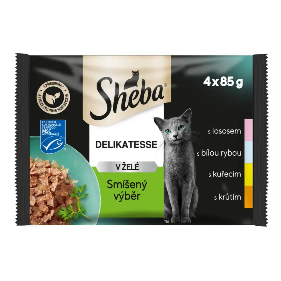 Sheba Delikatesse Smíšený Výběr v Želé - 4x85g