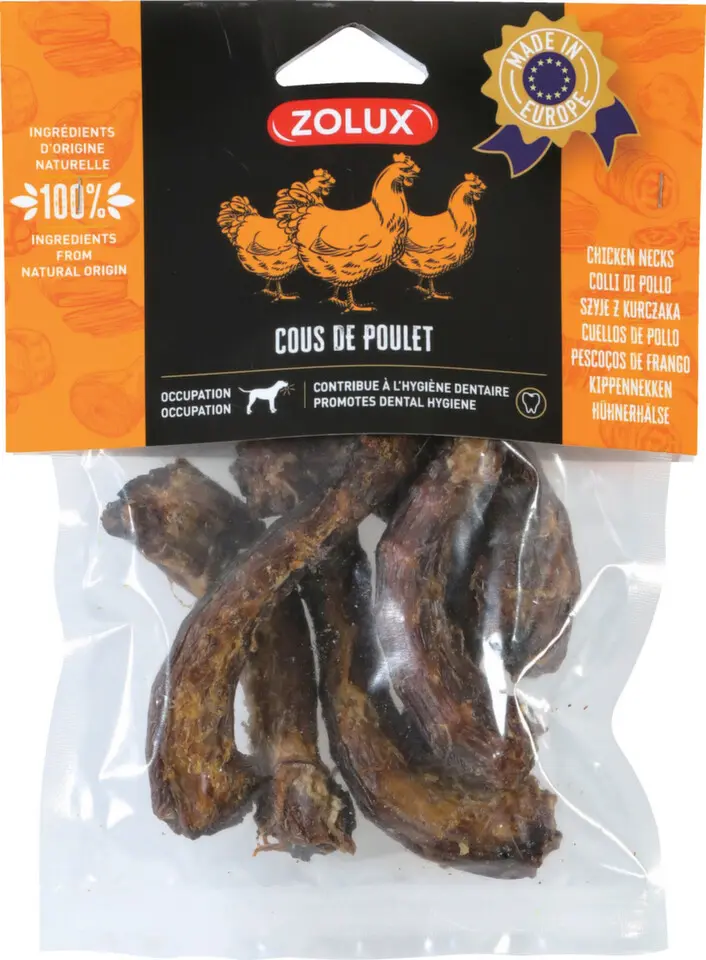 Pochoutka pes Kuřecí krky 150g Zolux + Množstevní sleva