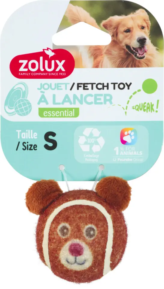 Hračka pes TENNIS BALLS míček Méďa S Zolux