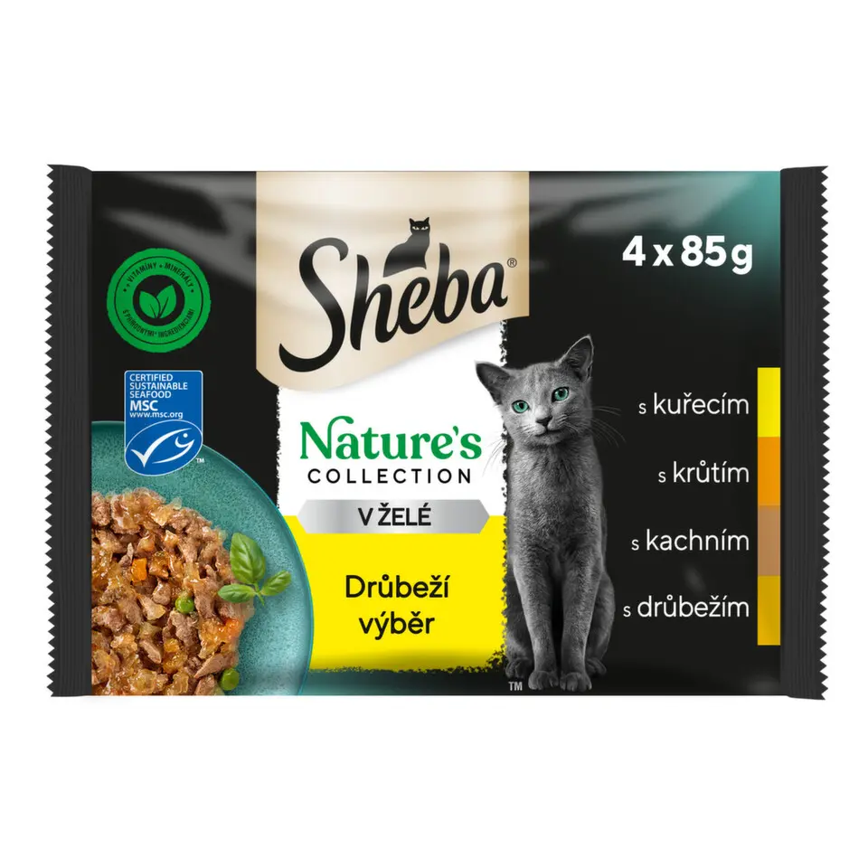 Sheba kapsa Nature's Collection drůbeží výběr 4x85g + Množstevní sleva