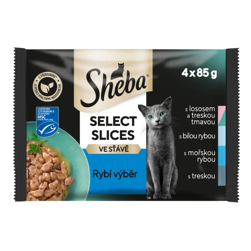 Sheba kapsa Select Slices rybí výběr 4x85g