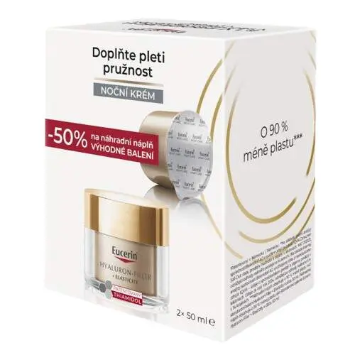 Eucerin Hyal-Fill+Elast.noční krém +refill 2x50ml