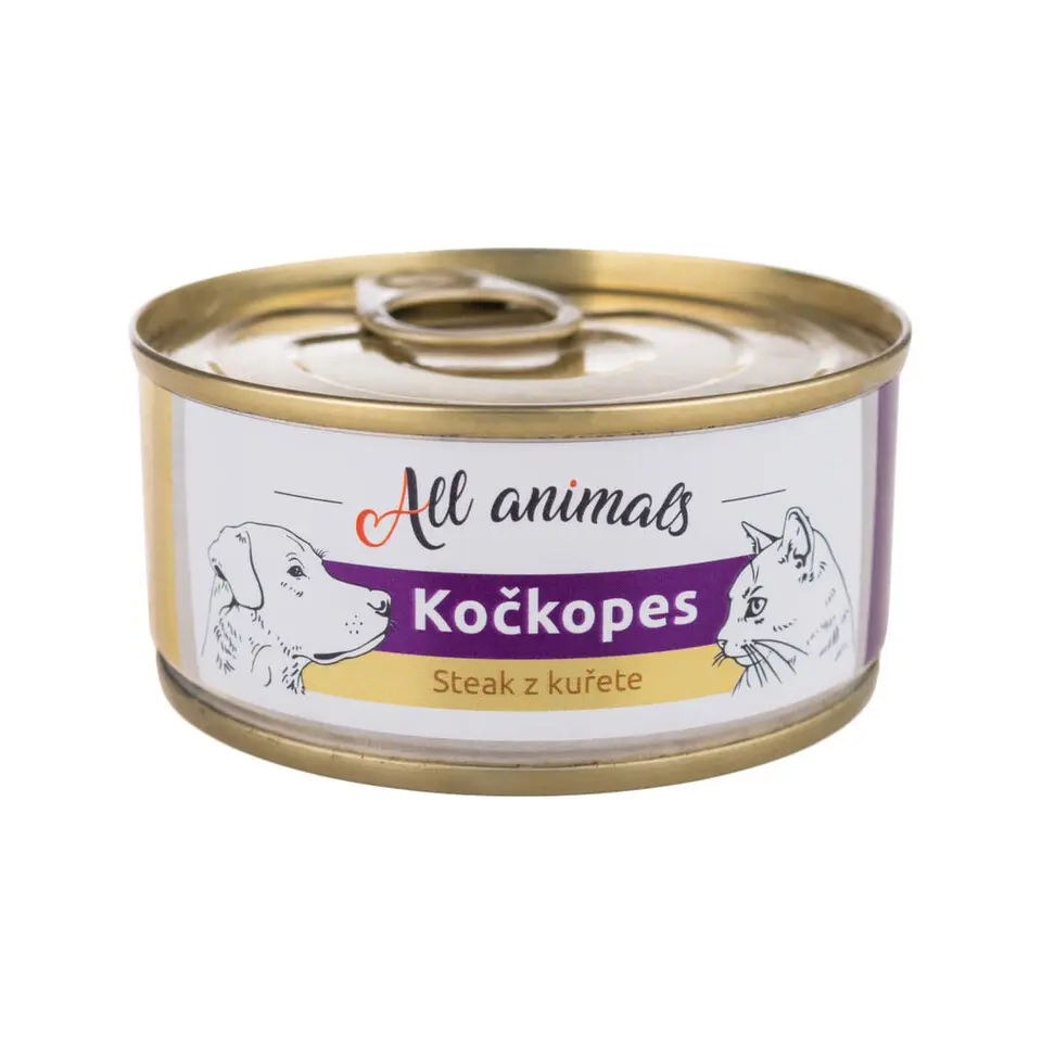 All Animals kočkopes konzerva Steak z kuřete 100g
