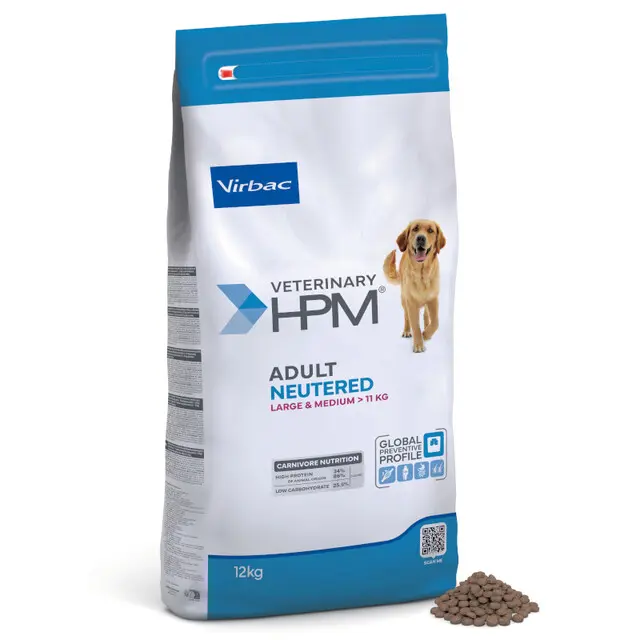 VET HPM Adult Dog Neutered Large & Medium 12kg NEW
