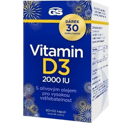 GS Vitamin D3 2000 IU cps.90+30 dárek