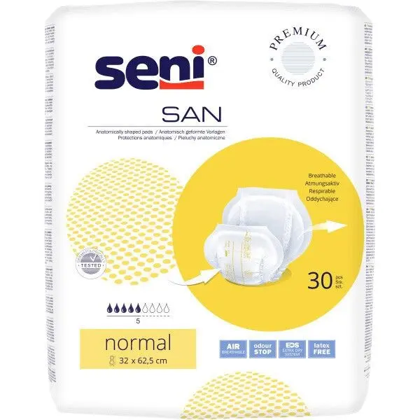 SENI SAN NORMAL PLENY VLOŽNÉ ABSORPČNÍ PRODYŠNÉ ANATOMICKÝ TVAROVA