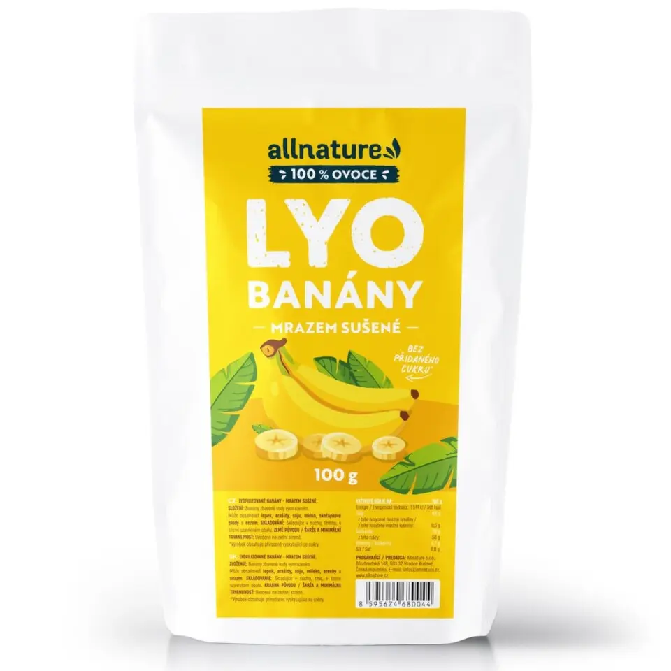 Allnature Banány Lyo mrazem sušené 100g