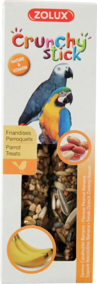 Crunchy Stick Parrot Buráky/Banán 2ks Zolux