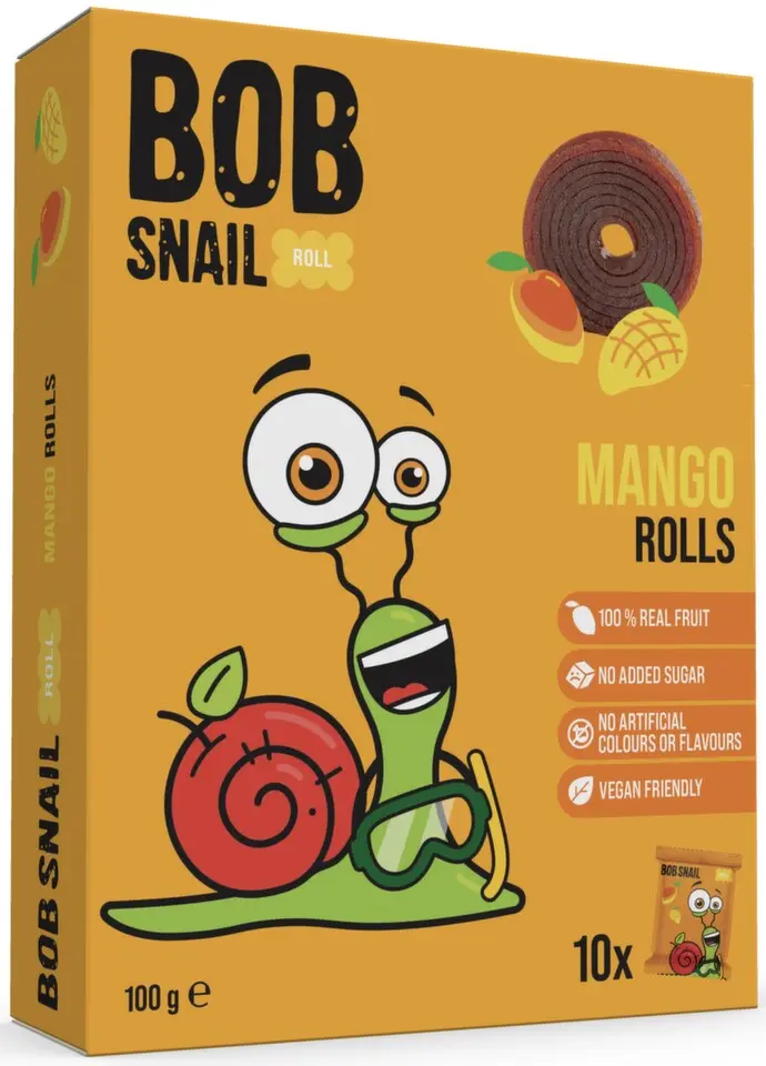Šnek BOB ovocná rolka mango 10x10g
