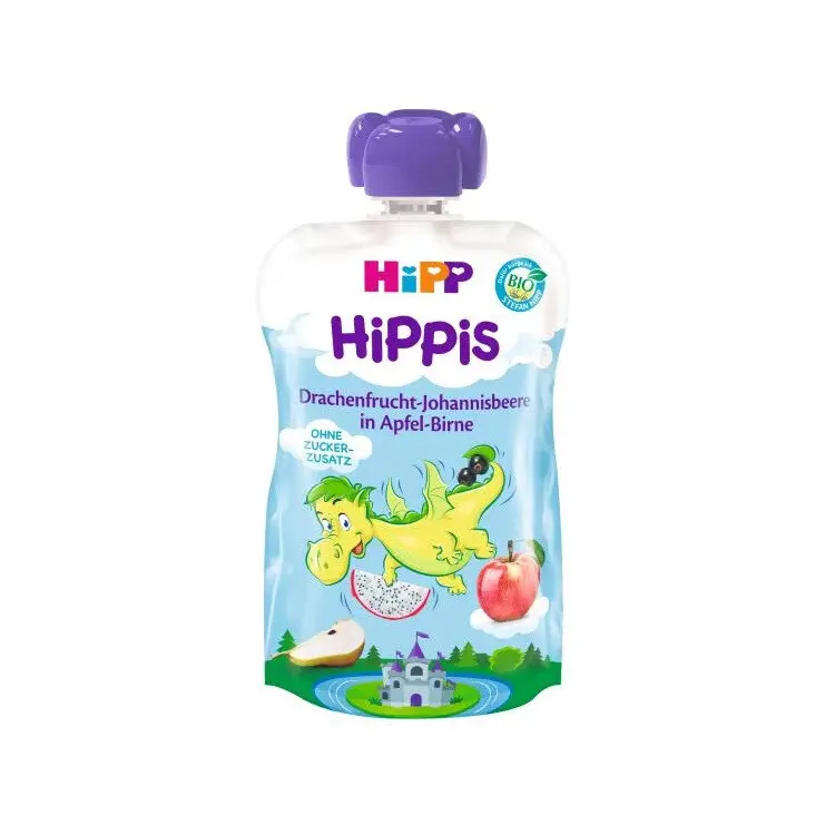 HiPP BIO ovocná kapsička HiPPiS jablko-hruška-dračí ovoce-černý rybíz 100 g